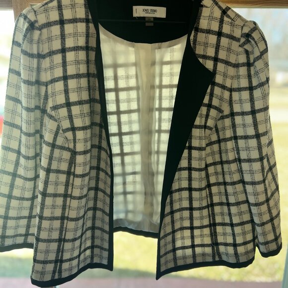 Black and White Plus Size Dress Jacket - Picture 1 of 4